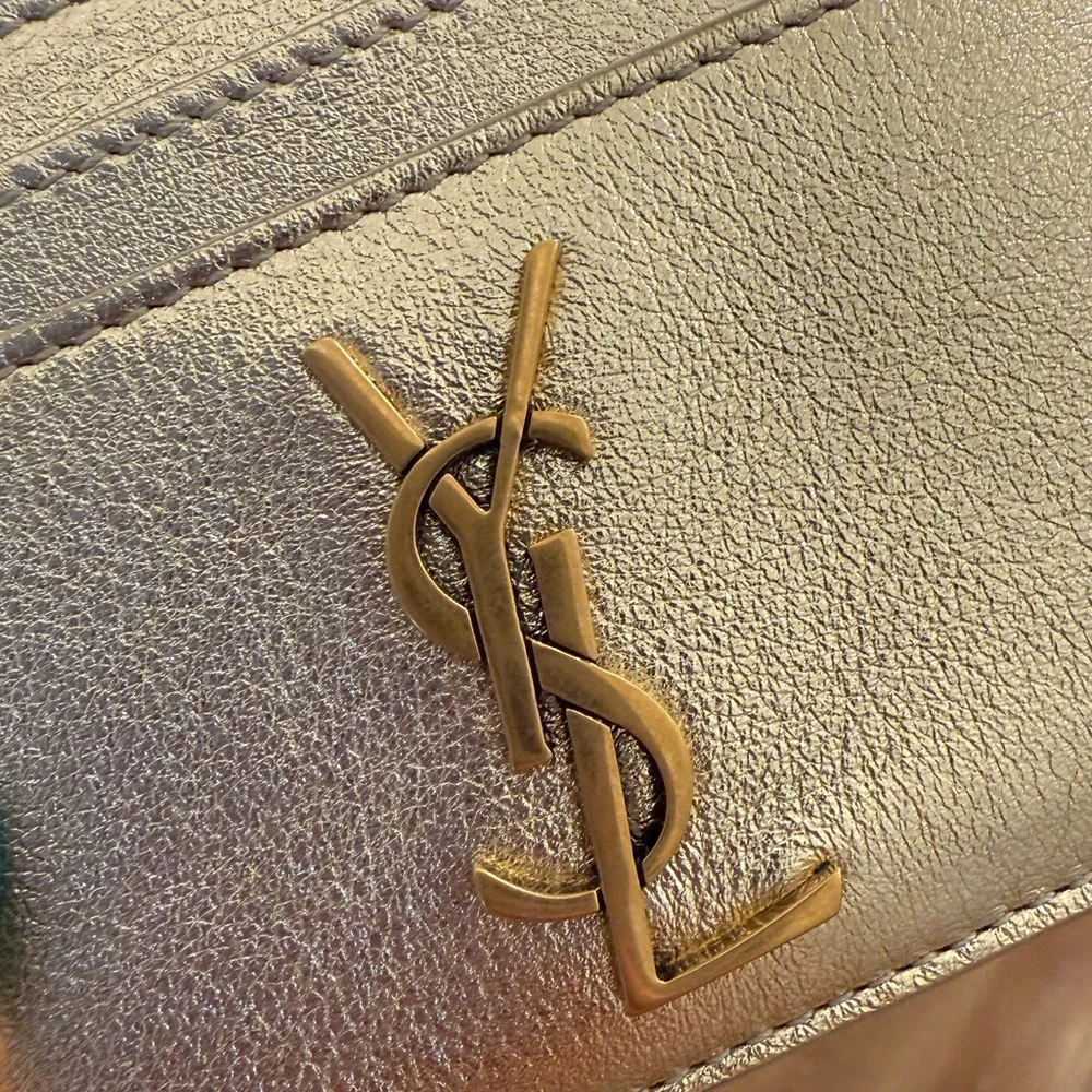 NWOT SAINT LAURENT GOLD LEATHER CARD CASE - Picture 6 of 6